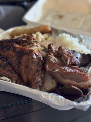 2 Choice Combo Plate with Huli Chicken and Pork Ribs