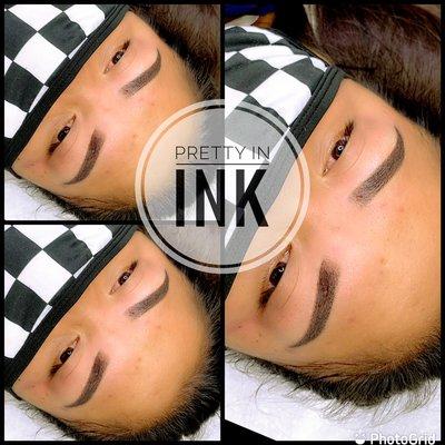 Powder ombre brows! Happy brow day book your  appt today! We offer lots of services and we travel to you!