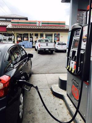 Transporter fueling up for Wyoming