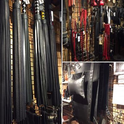 Wide selection of Floggers, Paddles, and Whips to choose from :)