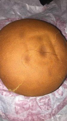 Cheeseburger w a hair strand to top it off