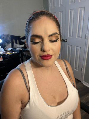 A happy client makeup I did for a wedding she was in.