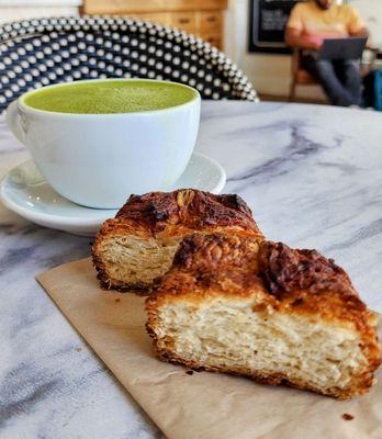 Matcha Latte and Kouign Amann