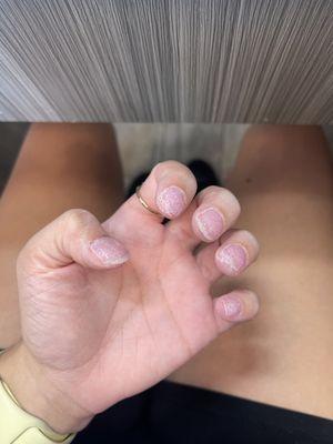 My daughter got her nails done here. Look at it...janky.