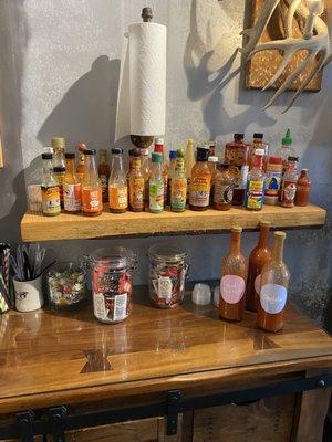 Hot sauce selection