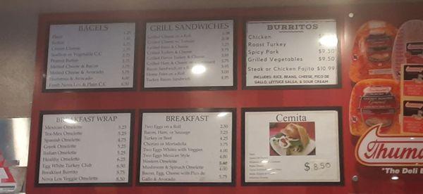 Deli menu 1 of 2