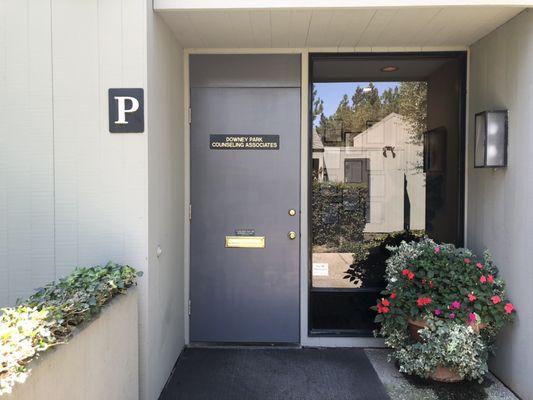 Entrance to Suite P Downey Park Counseling Associates