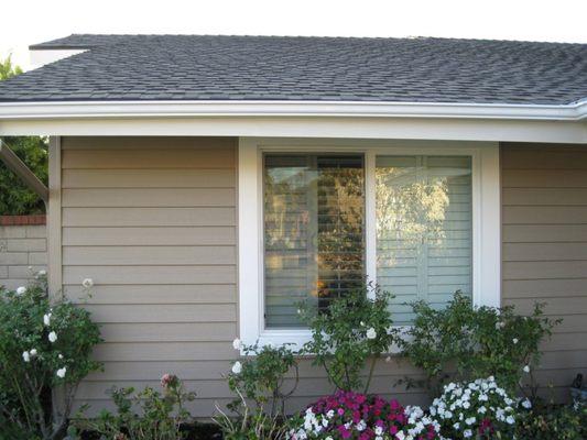 After Anlin replacement window and Alside Vinyl Siding. Major difference!