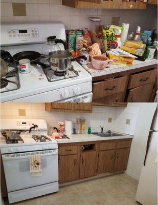 A Before and After of a Kitchen.