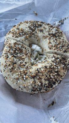 Everything Bagel with cream cheese