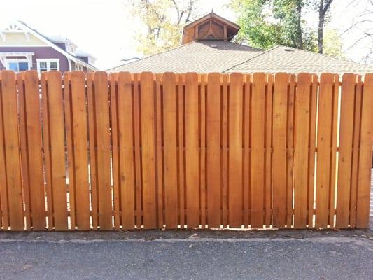 6' tall #1 grade western red cedar "custom" shadow box fence.