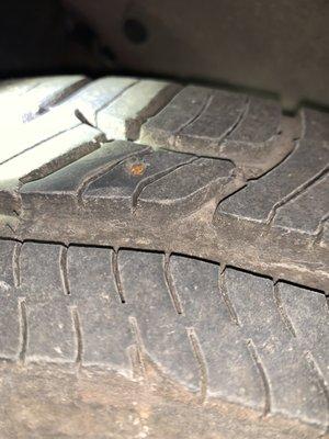 Nail in tire