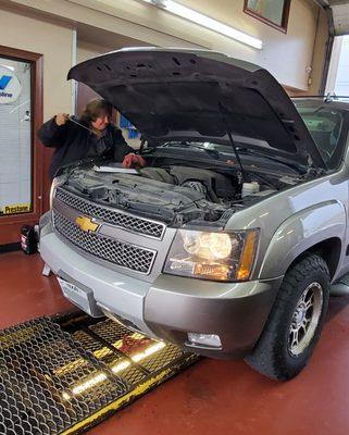 Oil change and checking all the fluids, filter, and tire pressure!