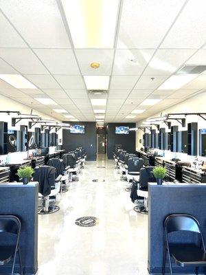 Barbershop and lobby.