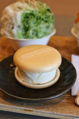 Chrysanthemum monaka ice cream sandwich