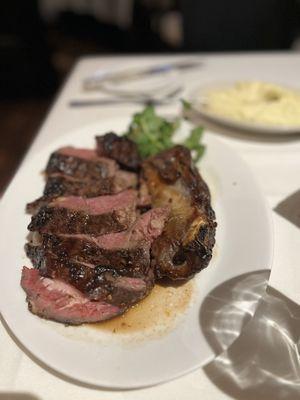 Cabernet Ribeye and mashed potatoes