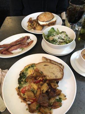 Frittata of the Day, Applewood Smoked Bacon, escarole, Sausage & Onions