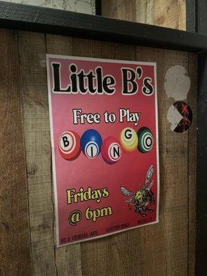 Bingo Fridays....wooooop woooop