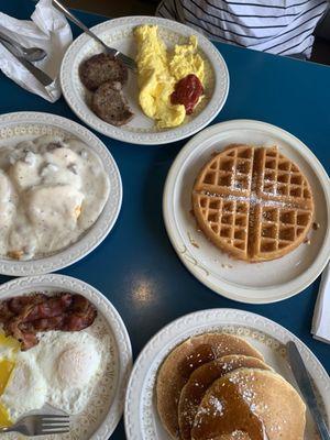 Biscuits and gravy, iron man breakfast and Olympian breakfast