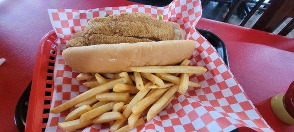 Fried fish po-boy