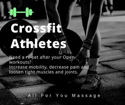 If you do Crossfit for your workouts, massages are essential as part of your health regime.