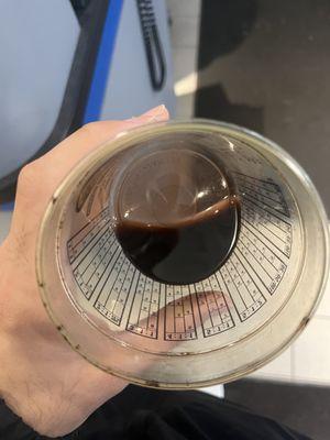 This is the transmission fluid, at 40,000 miles. No one had ever seen fluid in such poor condition at such low mileage. This make no sense