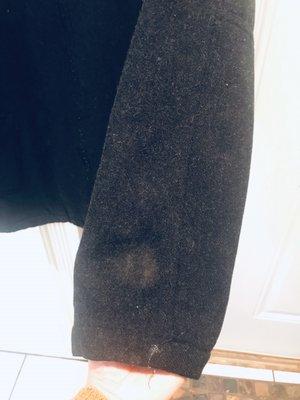 Husband's coat with the same dirty spot. Hasn't even been touched