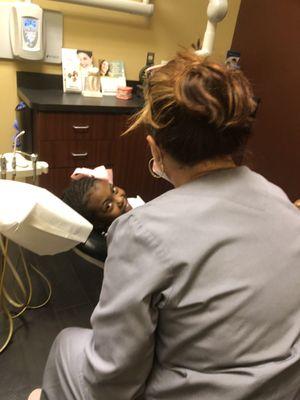 My daughter and dental hygienist