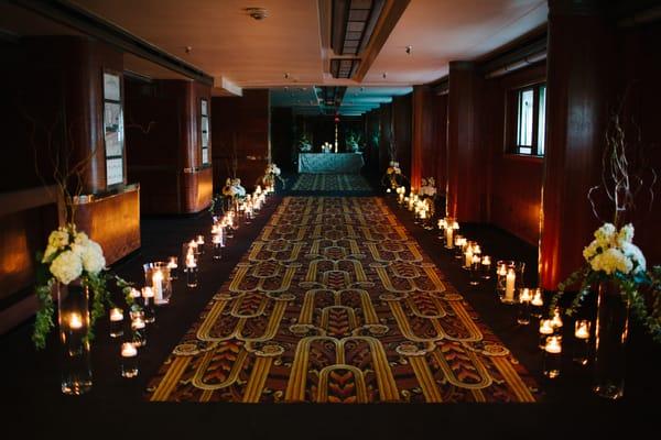 entering into the grand ball room (wedding)