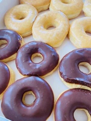 Chocolate and Glazed Donuts so delicious