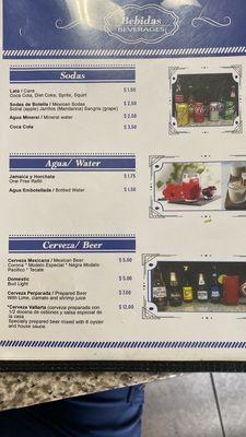 Example of their beverage prices updated as of July 15 2024.