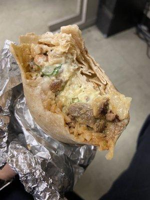 Carne asada super burrito