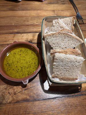 Homemade bread and dipping oil/cheese