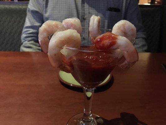 Shrimp cocktail appetizer.