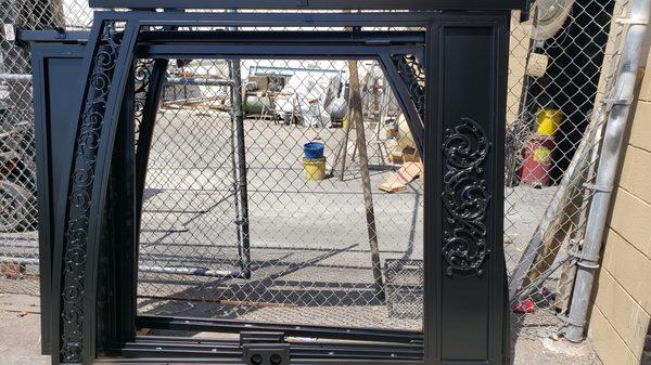 Residential Gate painted in Semi-Gloss Black.