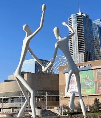 "Dancers" is an artwork created to capture the energy of the complex by Jonathan Borofsky