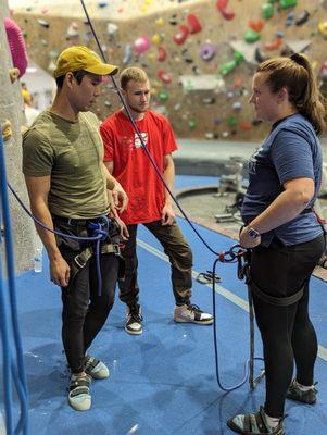 Belay class with coach Sasha