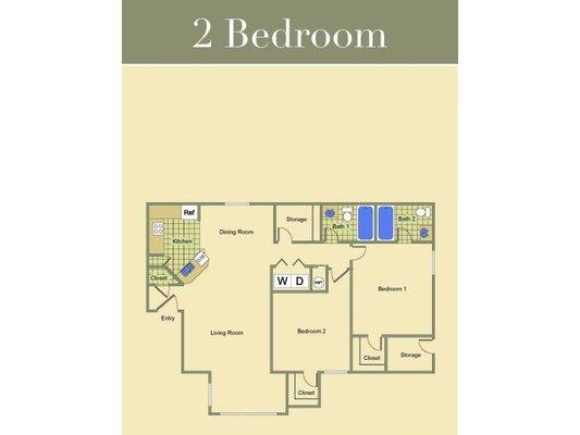 The floor Plan for a 2bed. May vary