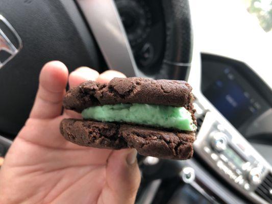 Mint Oreo cookie. It's BIG!!