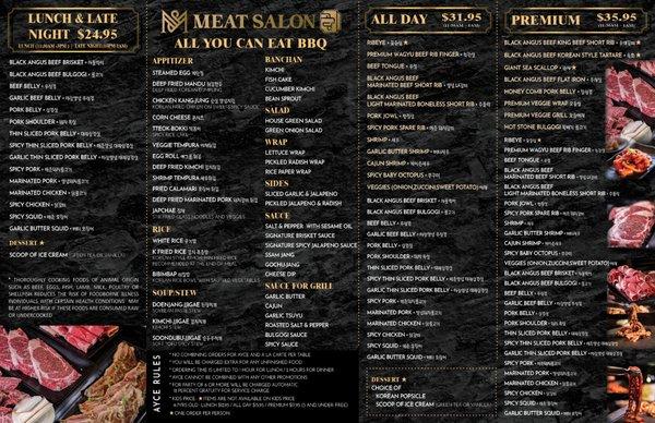 All you can it menu