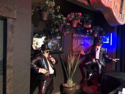 The Blues Brothers display by the bar