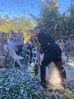 We also did the dip walking down the aisle as husband and wife for the first time.