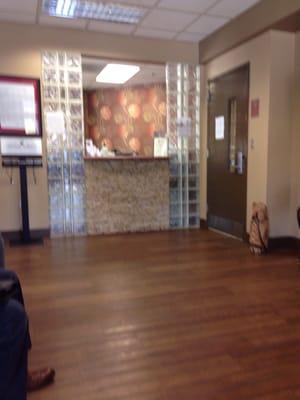 Nice clean waiting room. The TV selection is questionable- who knew they still show Little House on the Prairie?!