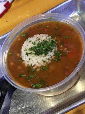 Red beans and rice -- bland.