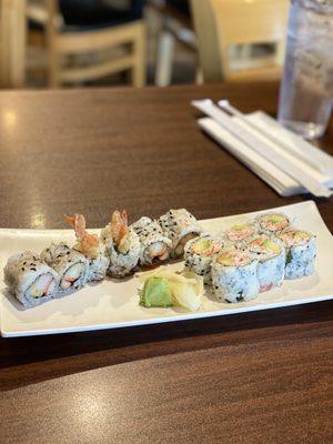 Shrimp Tempura Roll & Spicy California Roll