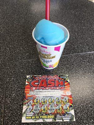 Came in for a slush spent $5 won $100