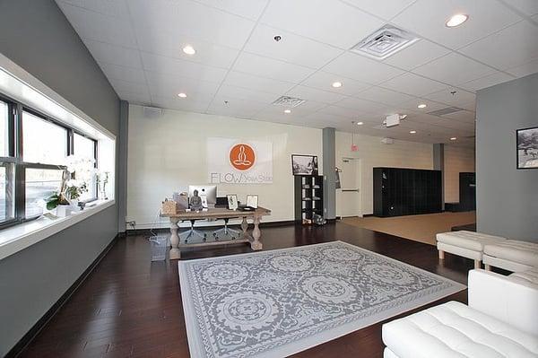 The lobby at Flow Yoga