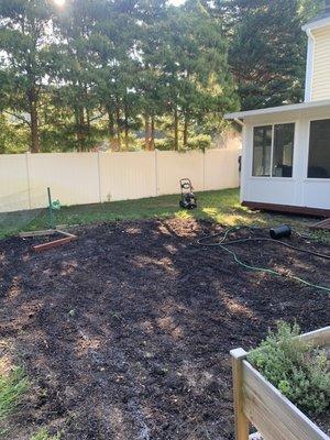 We also fill in holes seed lawns, trim/cut trees, bushes, sod and mulch.  Plus much more