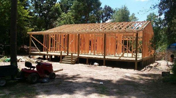 Home we built being framed in