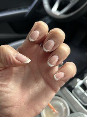 This is today, Tuesday, October 8... longest lasting gel French manicure ever!!